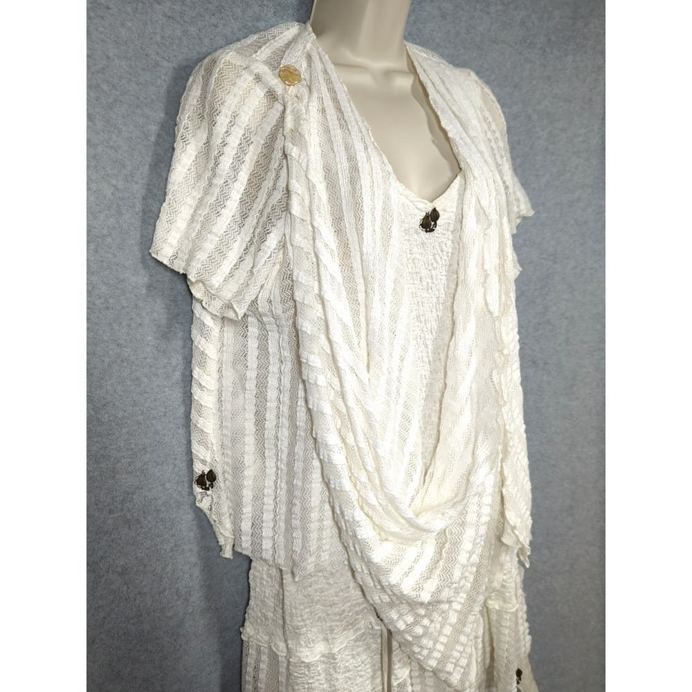 Lagan Look Skirt Tunic Wrap Set M Linen Blend Festival Versatile Boho Chic